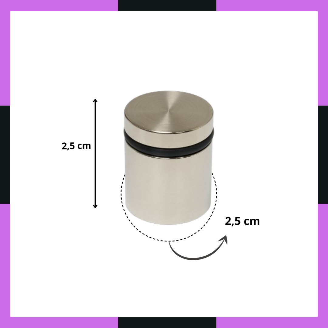 Prolongador Inox Para Vidro 25x25mm Suporte Para Vidro - Imagem 5