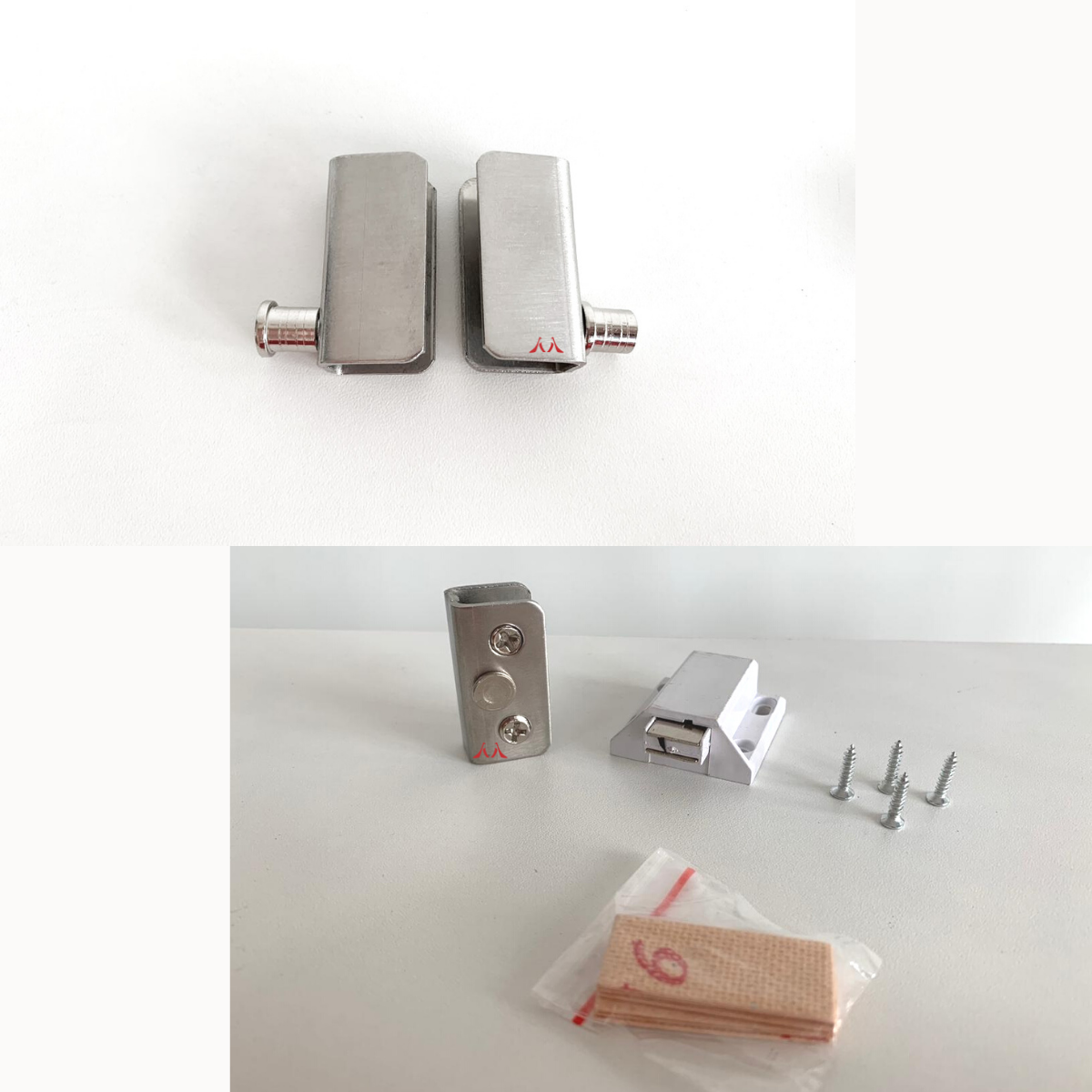 Kit Fecho E Dobradiça Para Rack Cristaleira Vidro - Imagem 2