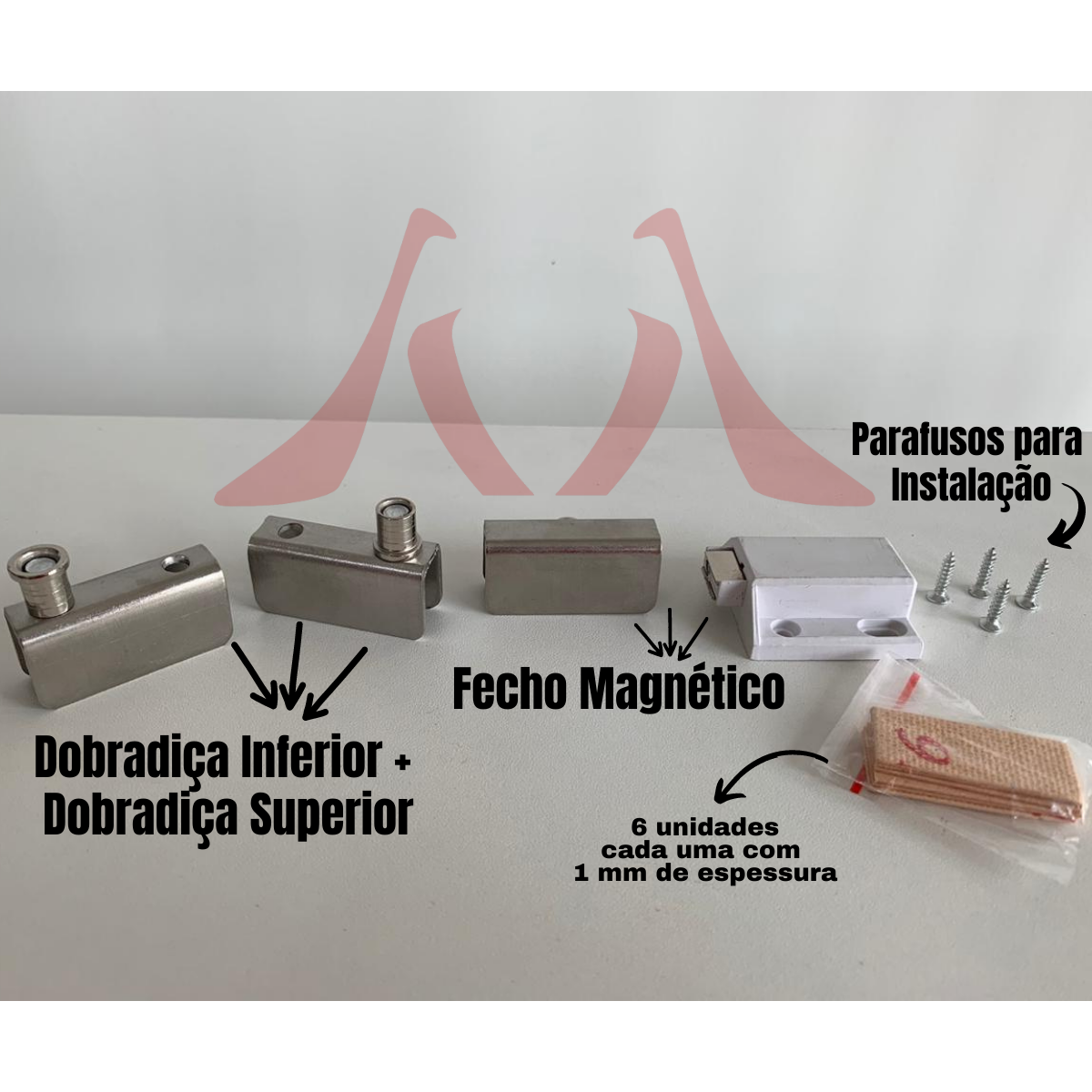 Kit Fecho E Dobradiça Para Rack Cristaleira Vidro - Imagem 3