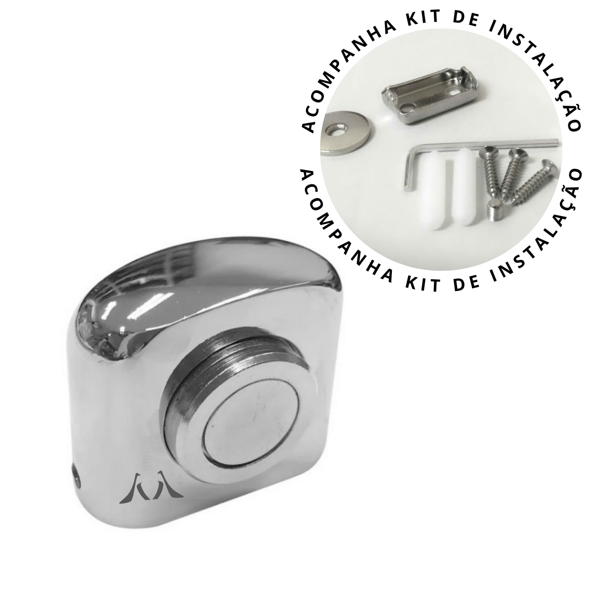 Prendedor Magnético Zamak Fixador Batedor de Porta Vidro/Madeira - Imagem 2