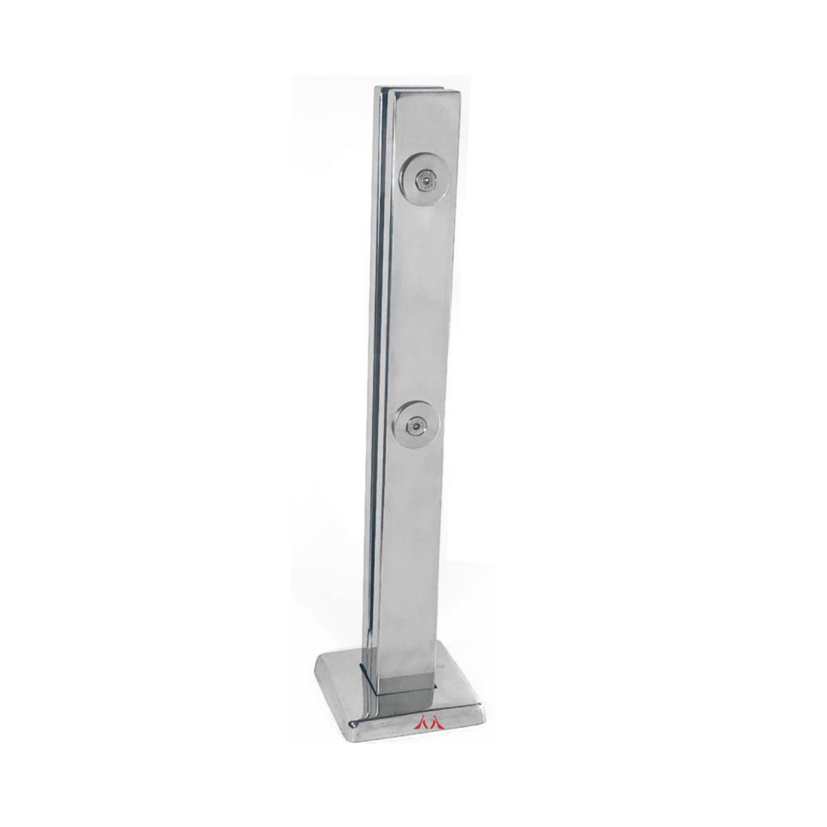 Coluna Torre 40cm Sacada/ Corrimão 2 Furos Inox Polida